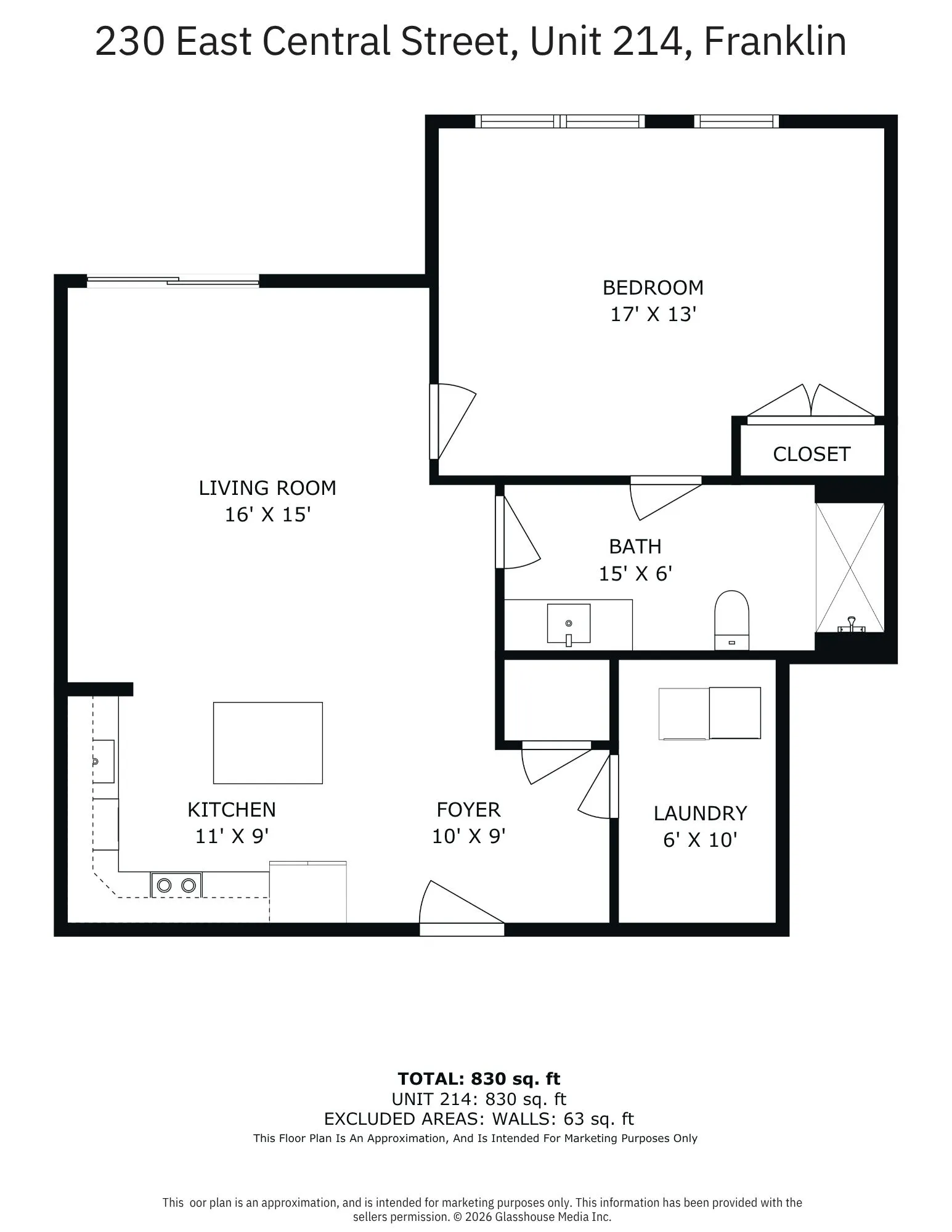 Type G 1 BD floor plan