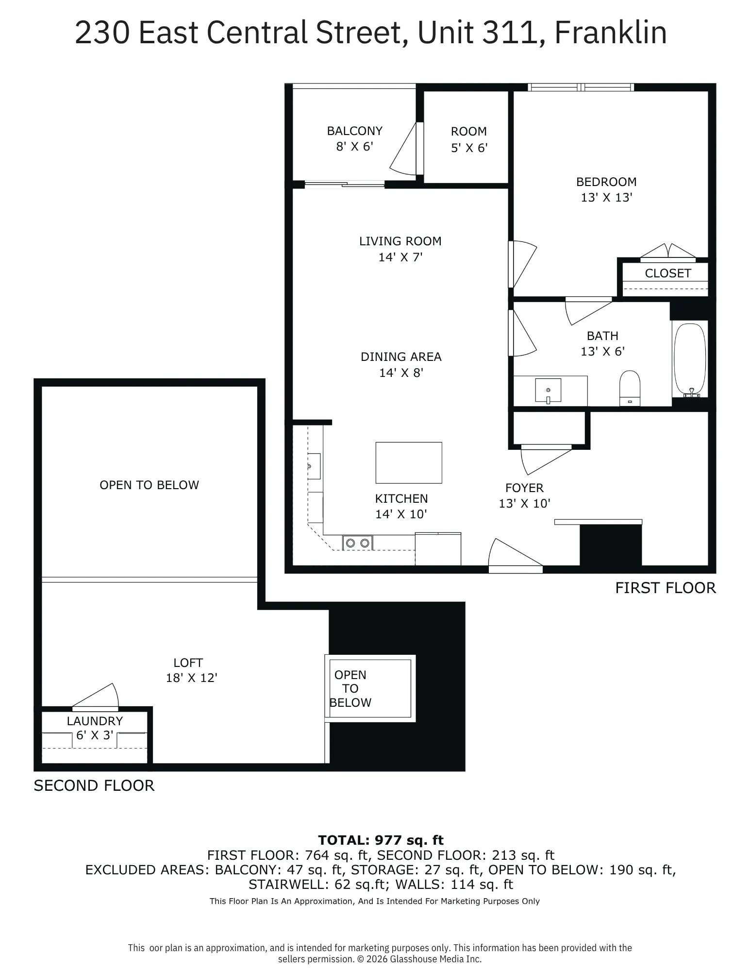 Type J Loft 1 BD floor plan